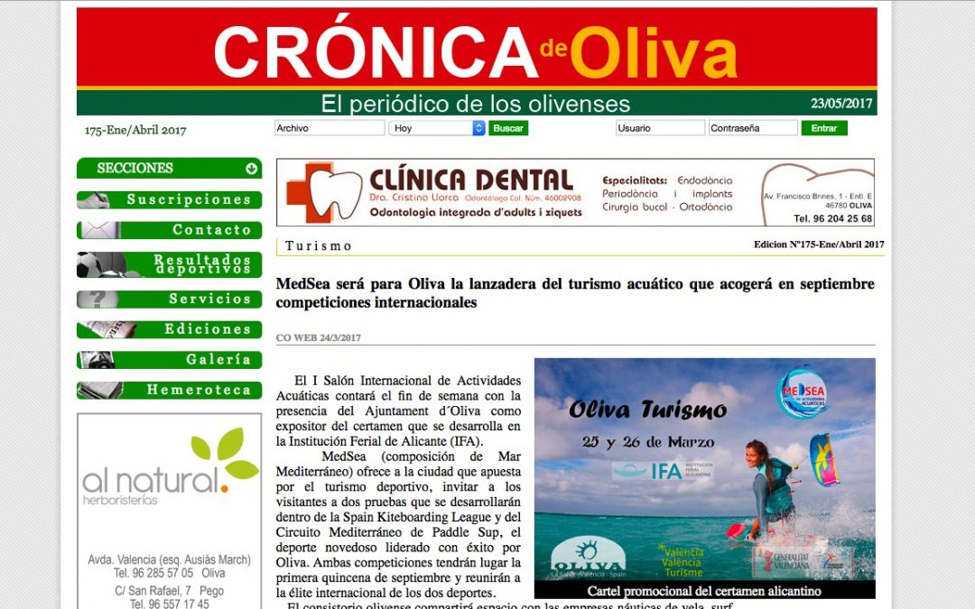 S.K.L. EN CRÓNICA DE OLIVA